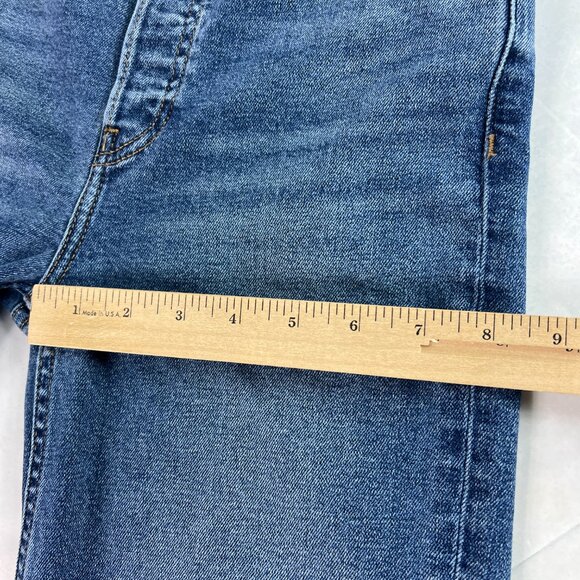 Re/Done Jean Women 25x26* 70s Stove Pipe High Rise Skinny Crop Blue Denim Tag 25 - Picture 15 of 16